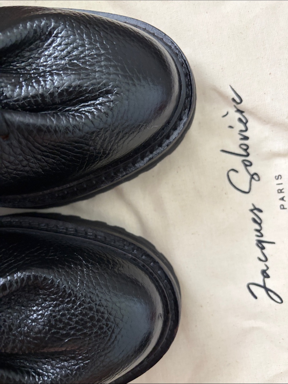 Jacques Solovière Paris EDOUARD LUG GRAINED BLACK Size 37 - Picture 4 of 8